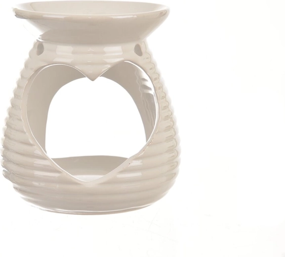 Lampe aromatique en céramique blanc nacré