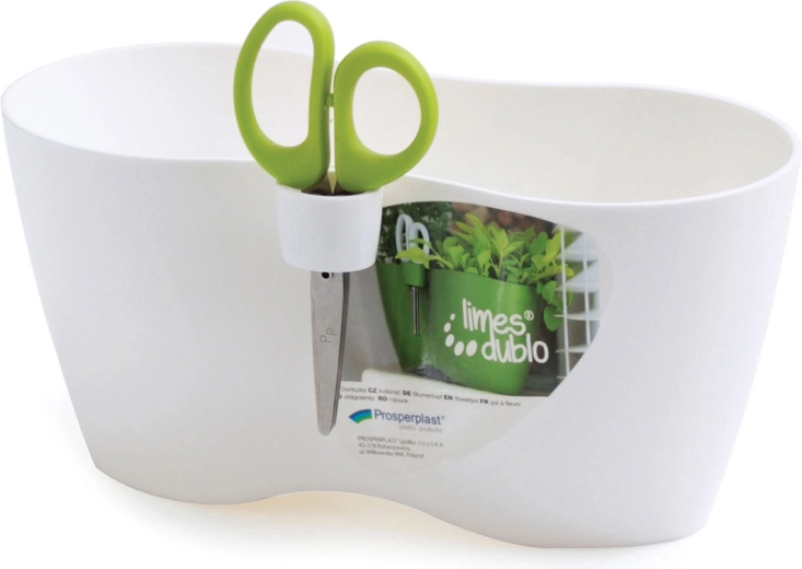 Pot de fleurs avec ciseaux LIMES DUBLO 25 cm – blanc