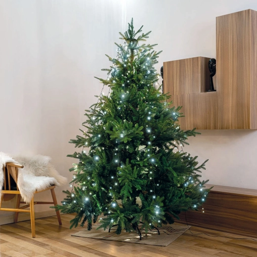 Sapin de Noël LED de 1,9 m avec 120 LED, blanc froid, IP44