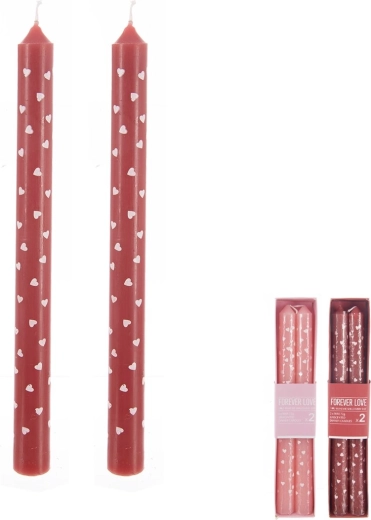 Bougies en forme de cœur, lot de 2 pcs (2 variantes)
