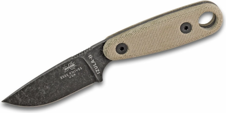 ESEE Izula II couteau fixe noir avec manche en micarta et étui