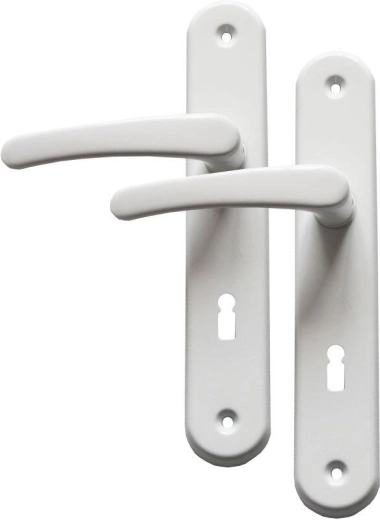 Ferrure de porte MICHAELA béquille avec clé 72 mm blanc