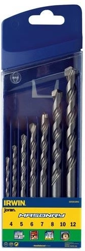 Jeu de forets pour maçonnerie IRWIN Masonry 4–12 mm, 7 pièces