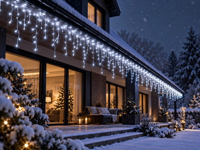 Effet impressionnant de stalactites lumineuses