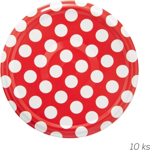 Couvercle métallique de conservation 82 mm à motif pois (10 pcs)