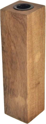 Bougeoir en bois de manguier et métal 20 cm