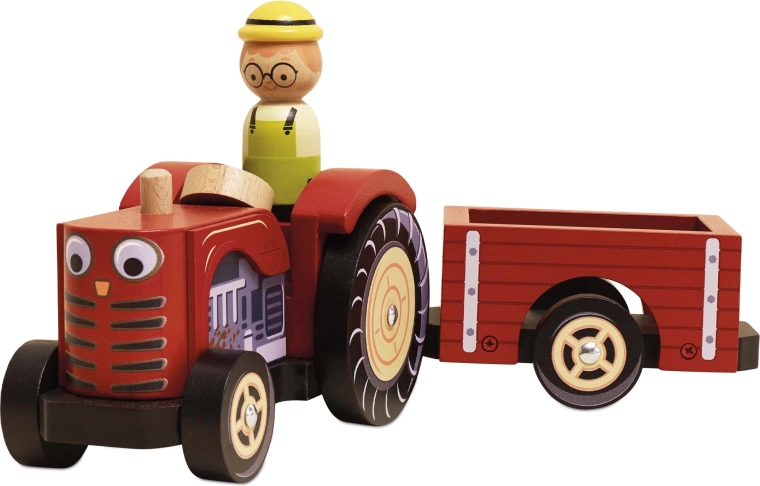 Le Toy Van tracteur en bois avec remorque pour enfants