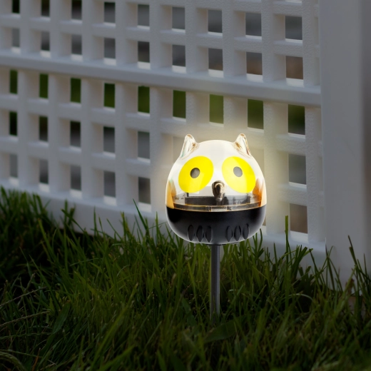 Lampe LED solaire en forme de hibou avec lumière blanche froide - 1 pièce