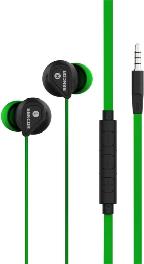 Écouteurs intra-auriculaires verts Sencor SEP 172 VCM avec microphone
