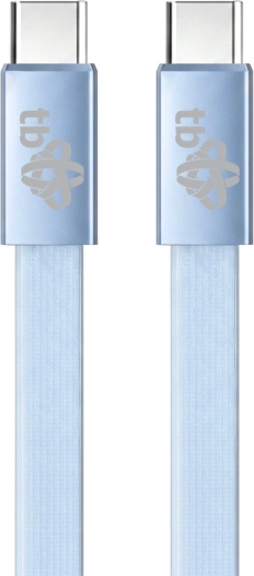 Câble USB-C vers USB-C plat en silicone, 1 m – Bleu clair