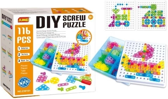 Jeu de construction à visser en boîte 116 pièces - 1 pièce