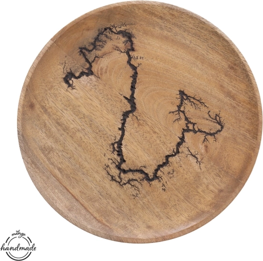 Plateau rond en bois de manguier MANGO electric, Ø 26 cm
