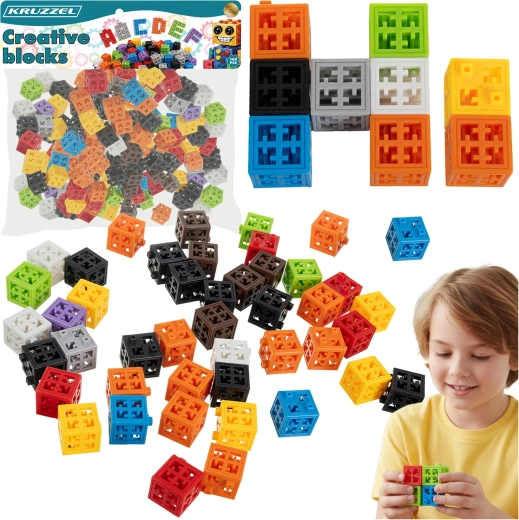 Kruzzel blocs de construction créatifs 3D 160 pièces (2 × 2 × 2 cm)