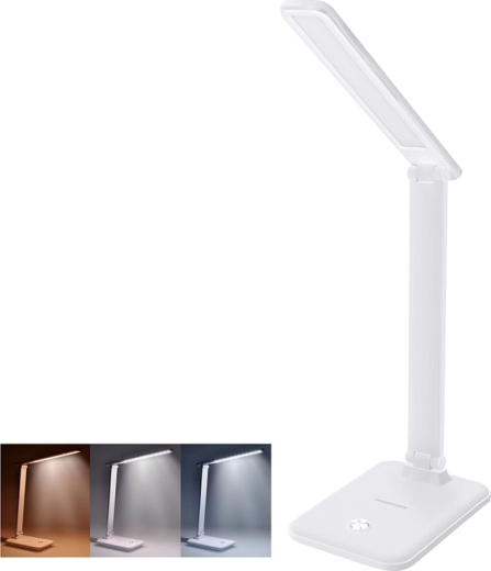Lampe de bureau LED Solight 10 W avec commande tactile et changement de température de lumière, blanche