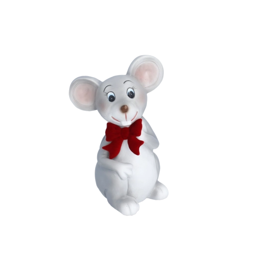 Figurine de Noël représentant une souris avec un nœud