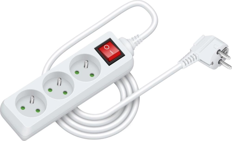 Rallonge électrique Retlux avec interrupteur, 3 prises, 2 m