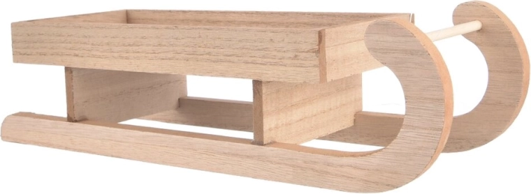 Luge décorative en bois beige 30 × 10 × 8 cm