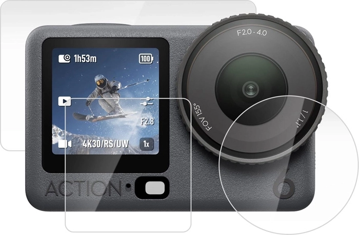 Kit de verre trempé Puluz pour DJI Osmo Action 6 (3 pièces)