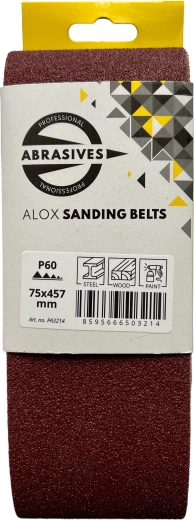 Bande abrasive pour ponceuse à bande manuelle 75 × 457 mm, grain 120, lot de 3 pcs