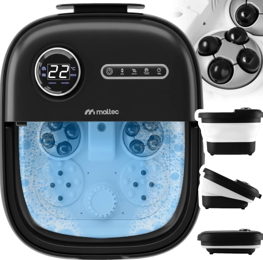 Appareil de massage pour pieds PRO Hydro 500 pliable, noir