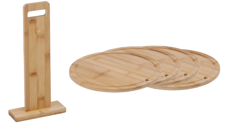 Ensemble de planches à découper en bambou - 4 pièces
