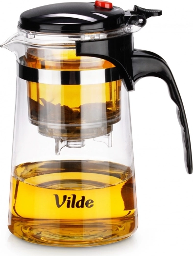 Carafe en verre avec infuseur à clapet type french press 680 ml Vilde