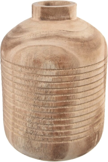 Vase en paulownia marron 15 × 15 × 21 cm
