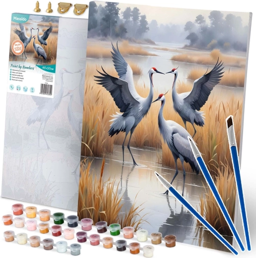 Peinture par numéros 40 × 50 cm – grues MASSIDO