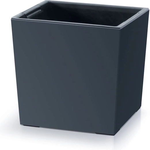 Cache-pot Urbi Square Low avec insert 24 cm – anthracite