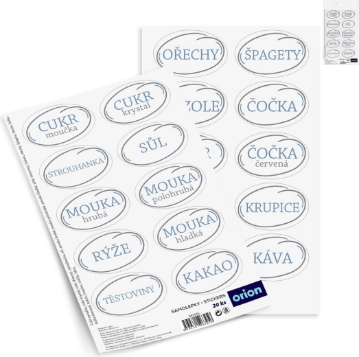 Autocollants pour bocaux – ovale – 20 pcs (CZ)