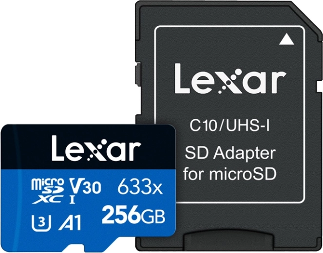 Lexar High-Performance 633x microSDXC 256 Go avec adaptateur SD