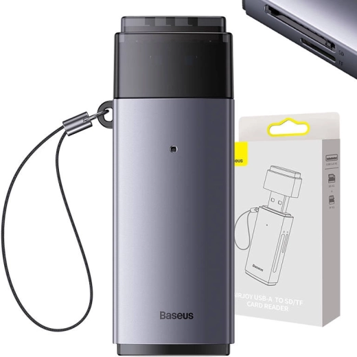 Lecteur de cartes mémoire USB pour SD et TF – Baseus Lite, gris