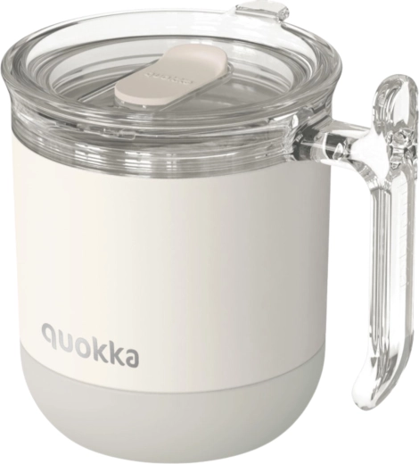 Mug isotherme en acier inoxydable Quokka wave ivory gris 260 ml