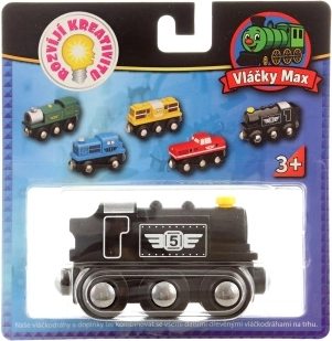 Locomotive diesel en bois noire Maxim