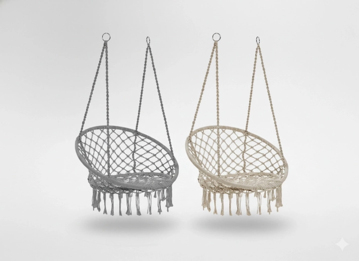 Fauteuil suspendu nid 80 × 60 × 120 cm beige/gris