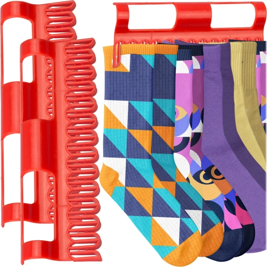 Supports pour chaussettes pour étendoir, 2 pièces, rouges