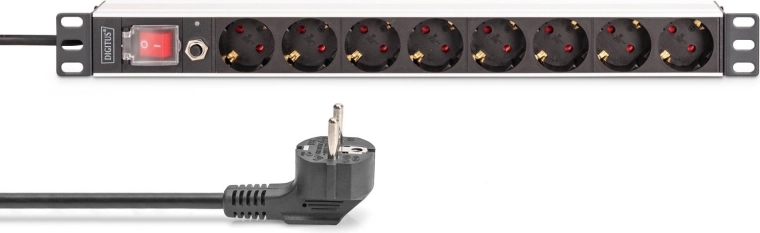 8 prises Schuko orientées à 45°