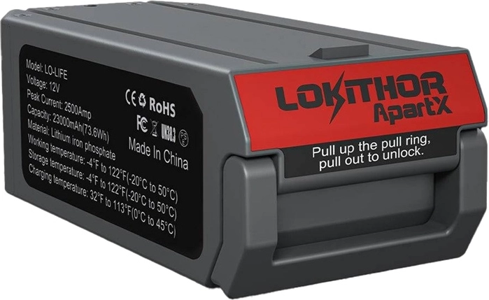 Batterie Lokithor LO-LIFE pour ApartX (LiFePO4, 23 000 mAh, 2500 A)