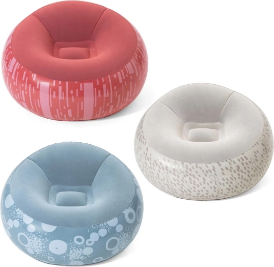 Fauteuil/pouf gonflable Bestway, gris, 112 × 112 × 66 cm