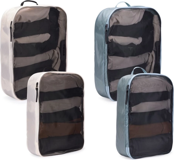 Thule set d’organisateurs de voyage pour valise (2 grands + 2 moyens) blanc/Pond Gray