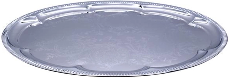 Plateau ovale 45,5 × 34 cm chromé