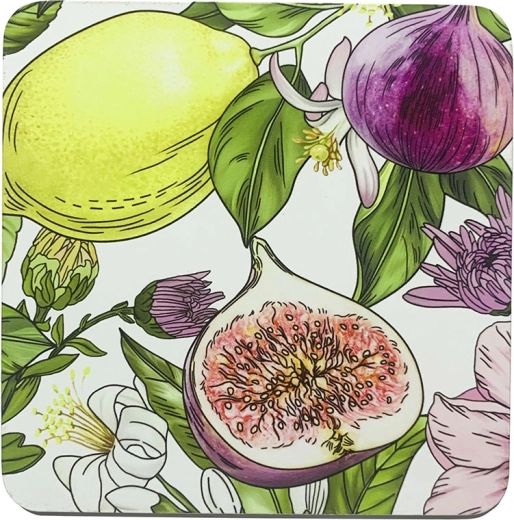 Set de sous-verres Lemon 10 × 10 cm, 4 pcs dans une boîte cadeau