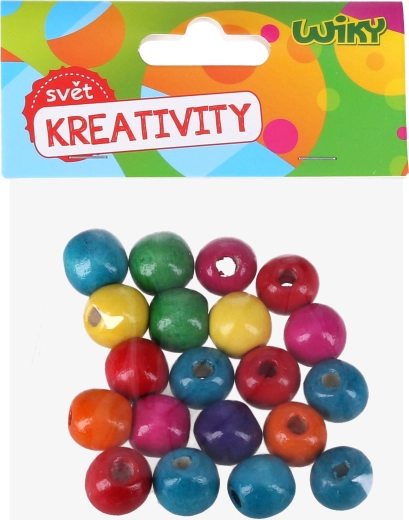 Perles en bois colorées 20 pcs