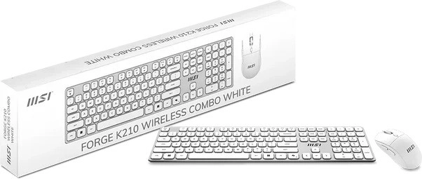 MSI Forge K210 – ensemble clavier et souris sans fil blanc (US)