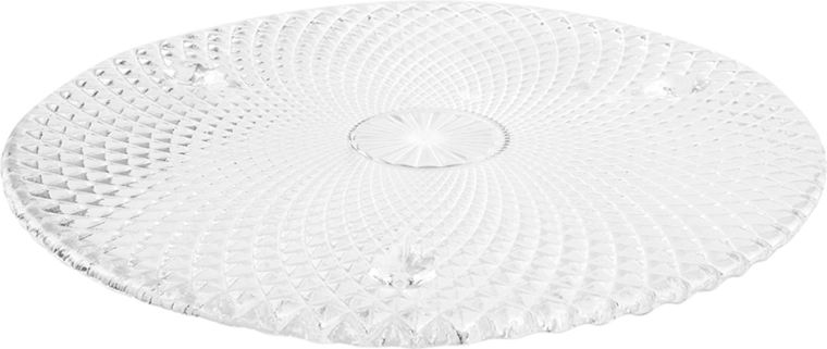 Plateau de service en verre sur pieds Karo 28 cm