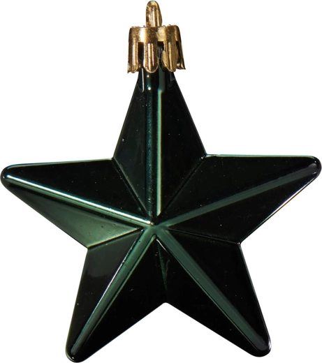 Décoration de Noël suspendue en forme d’étoile, vert foncé, 6,5 cm - 1 pièce