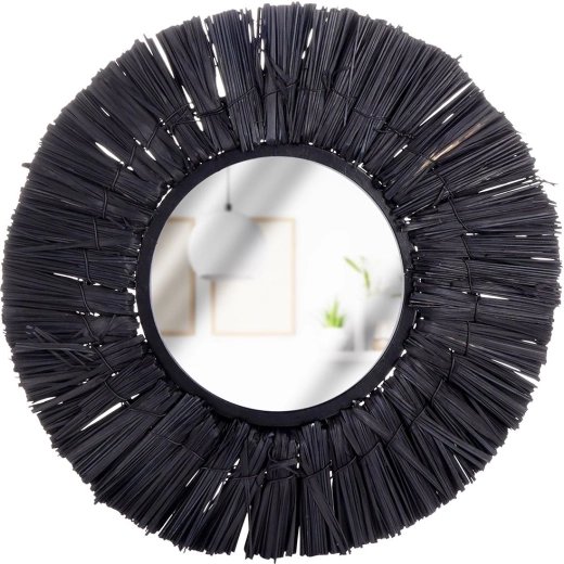 Miroir mural rond noir Home Styling Collection 32 cm