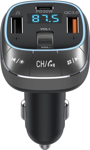Transmetteur FM Bluetooth Sencor pour voiture avec charge rapide