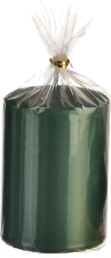 Bougie cylindrique vert mat métallisé
