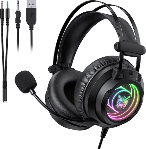 Casque gaming Onikuma X80 avec microphone et éclairage RVB